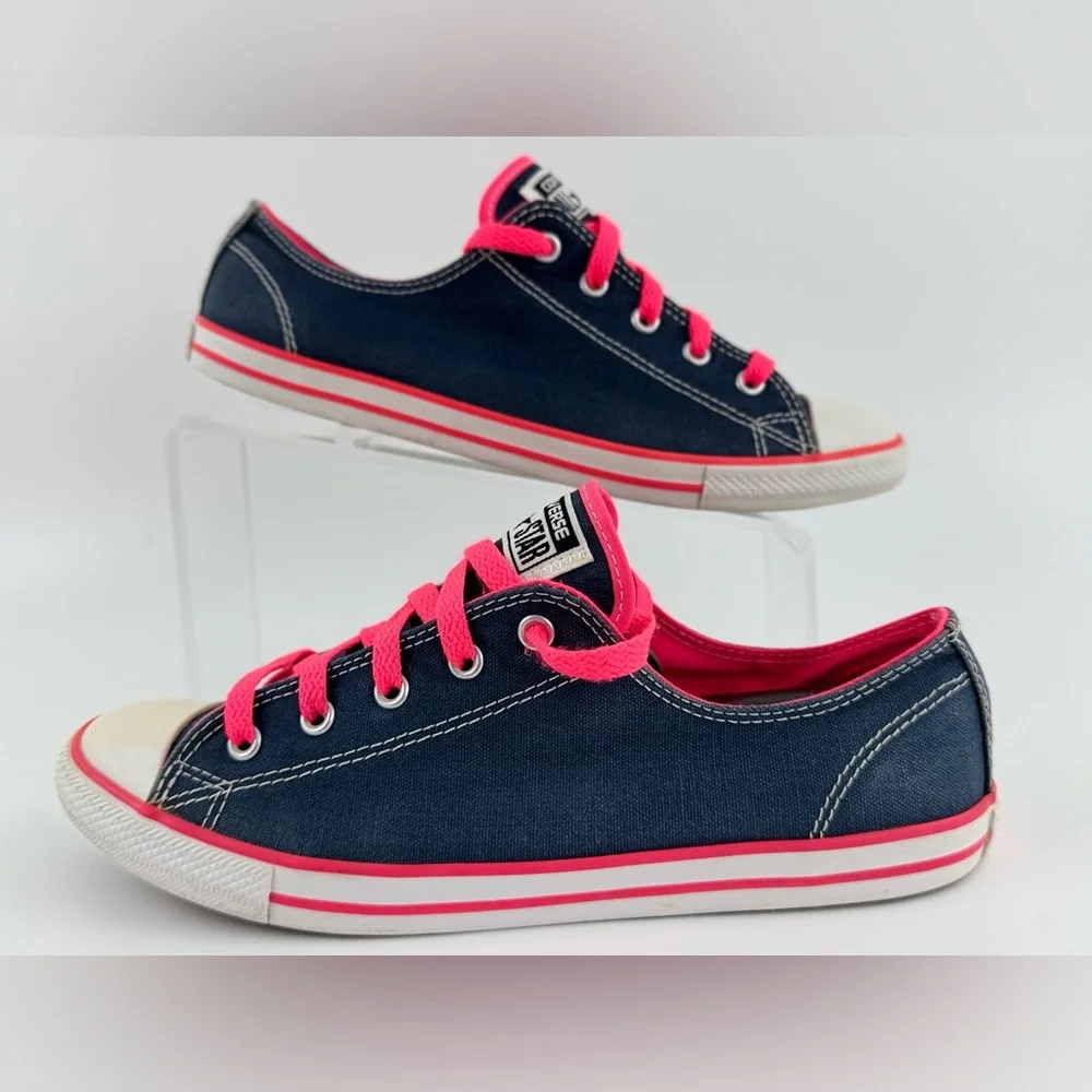 Converse All Star Women's Low Top Canvas Dainty Ox Athletic Navy Sneakers Size 9 - Picture 2 of 12